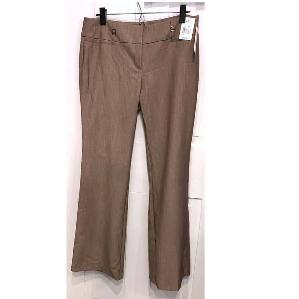 Brown Fitted Business Casual Trousers